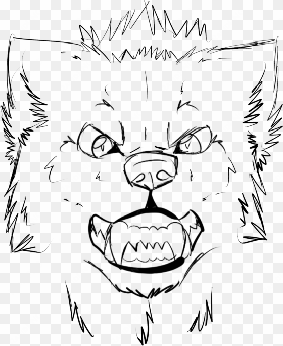 clam clipart closed - drawing of face of wolf