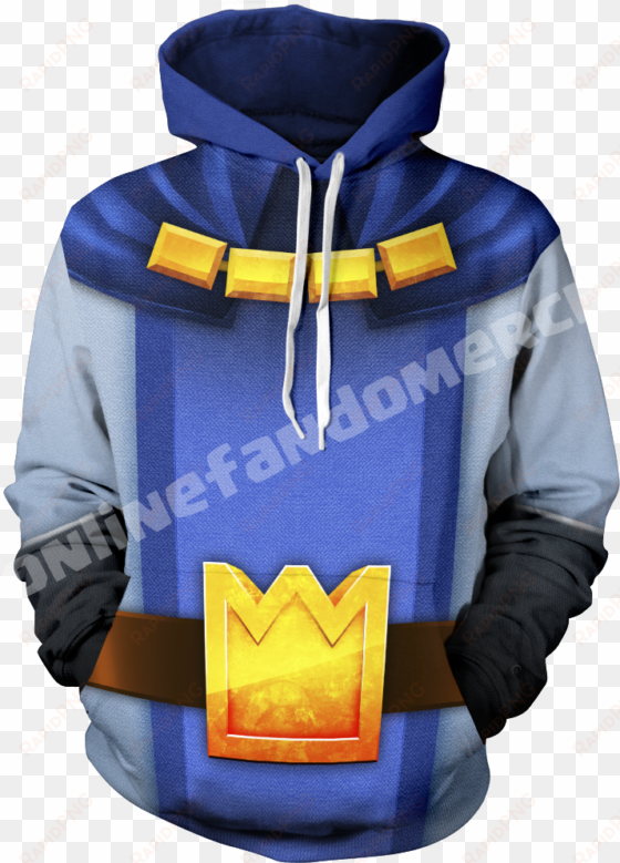 clashroyale king unisex hoodie - monocle and moustache hoodie x large (52 inch chest)