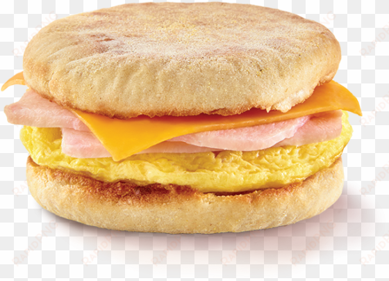 classic english muffin - egg and cheese on english muffin transparent