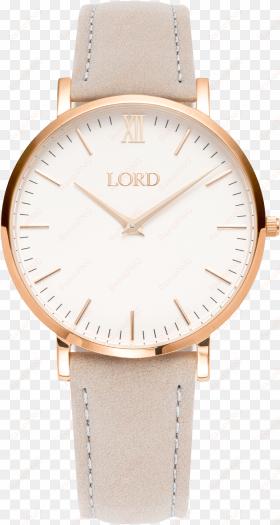 classic grey ladies watch white face golden hands - watch ladies