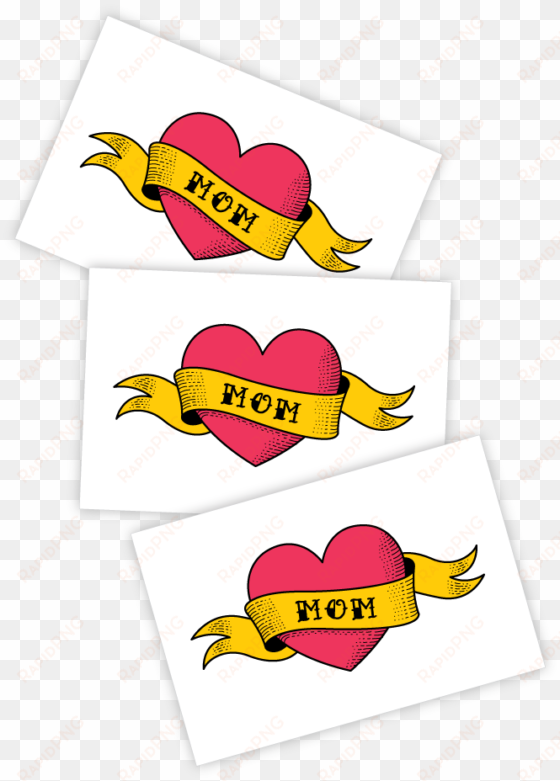 classic mom heart tattoo png - mother