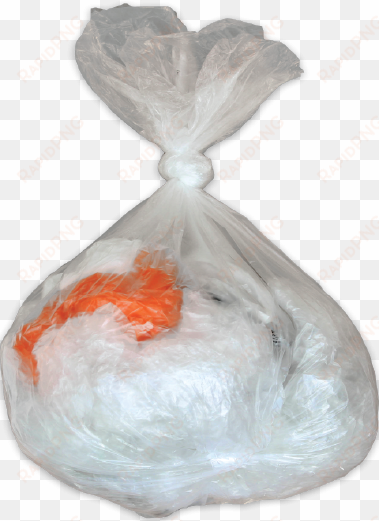 clean and dry in clear bag, closed tightly - tied clear plastic bag