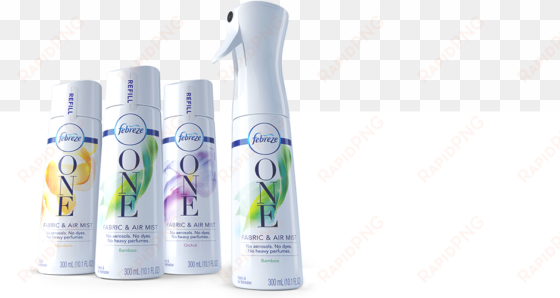 clean away odors with no heavy perfumes - febreze one fabric and air mist