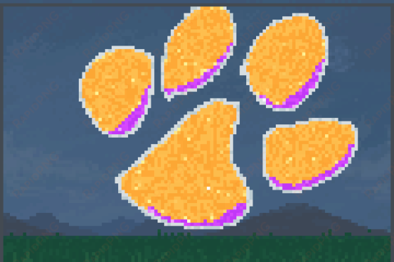 clemson paw pixel art - illustration