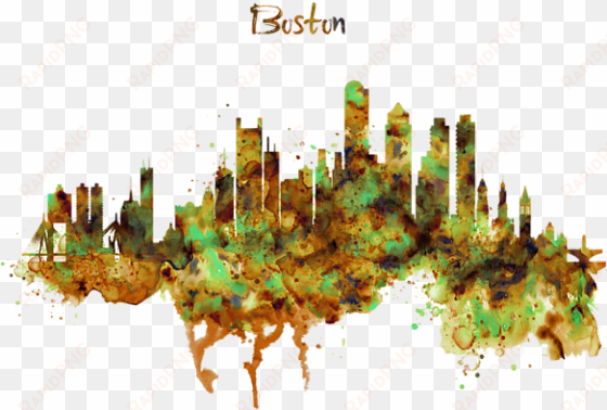 click and drag to re-position the image, if desired - boston watercolor skyline