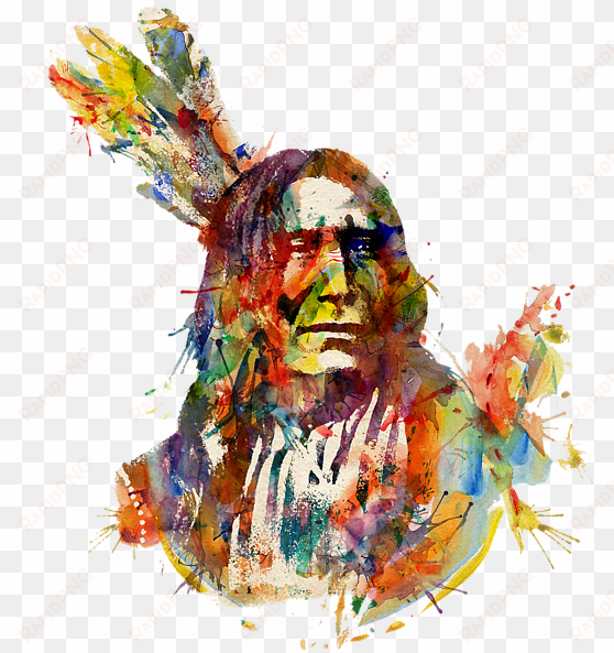 click and drag to re-position the image, if desired - indian chief watercolor