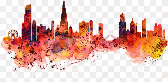 click and drag to re-position the image, if desired - watercolor skyline