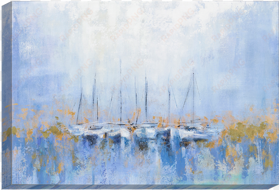 click here to view larger image - trademark fine art boats in harbor i 30" x 47" canvas