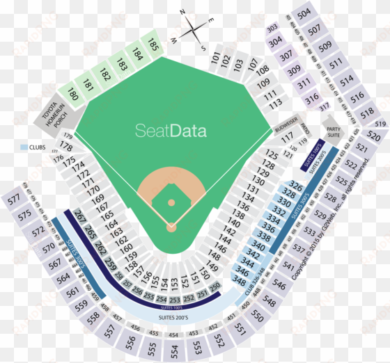 click section to see the view - baseball field diagram