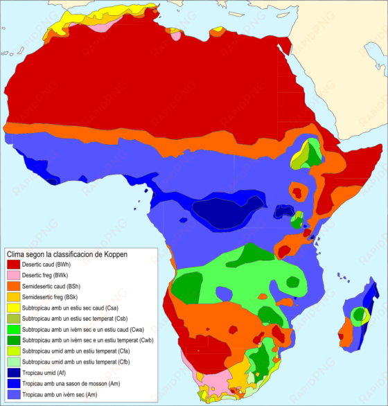 clima african segon la classificacion de koppen - climate africa