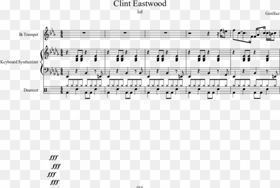 clint eastwood sheet music composed by gorillaz 1 of - gorillaz clint eastwood notes