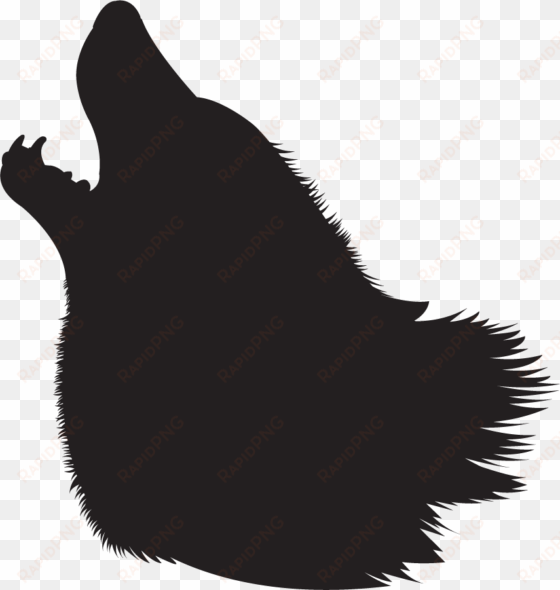 clip art animals four legged mammals howling wolf silhouette - howling wolf head silhouette