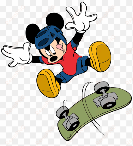 clip art disney galore skateboarding mischievous - mickey mouse