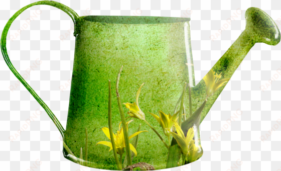 Clip Art Free Library Garden Flower Clip Art Green - Spring Flower Watering Can transparent png image