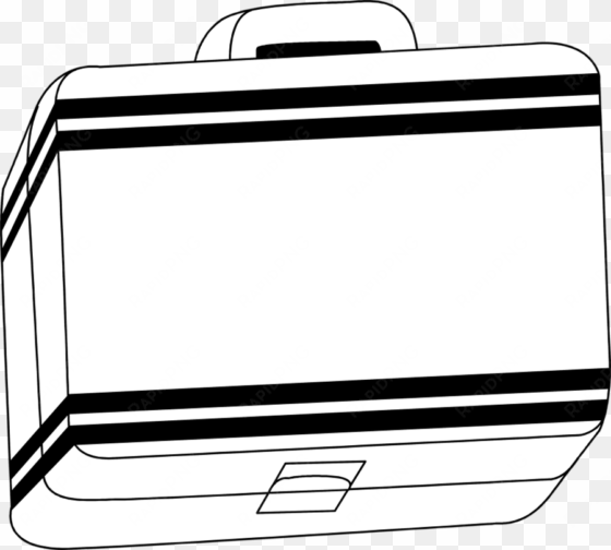 Clip Art Of Lunch Kit Black And White Clipart Lunchbox - Black And White Lunchbox transparent png image