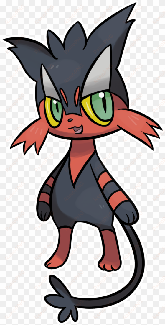 clip art pokemon sun moon litten x purrloin fusion - pokemon sun fusion