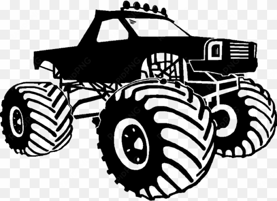 clip art royalty free library collection of black and - black and white monster truck