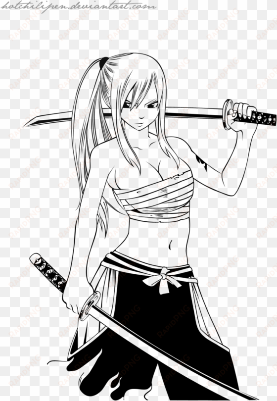clip art royalty free library erza scarlet chapter - erza scarlet black and white