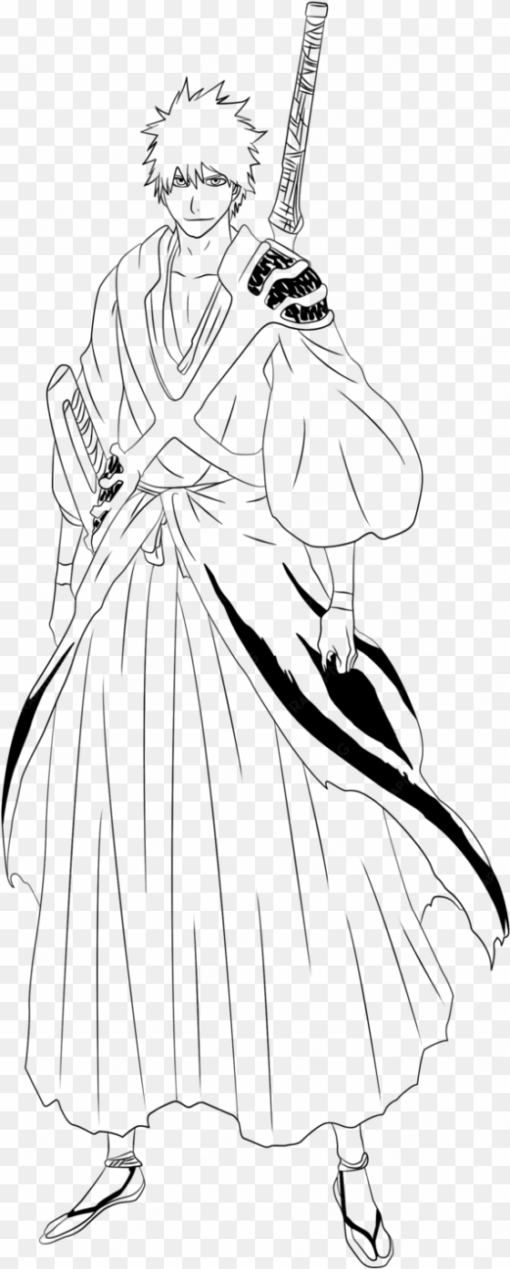 clip art transparent ichigo lineart by tobeyd on deviantart - bleach ichigo lineart