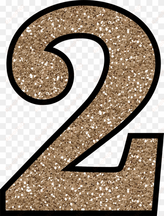 clip art transparent numbers gold glitter - glitter number 2 png