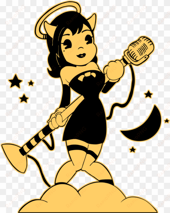 clip black and white download alice angel sings batim - bendy and the ink machine drawings