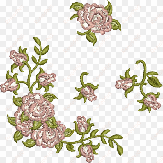 clip design embroidery png royalty free library - flower embroidery design png