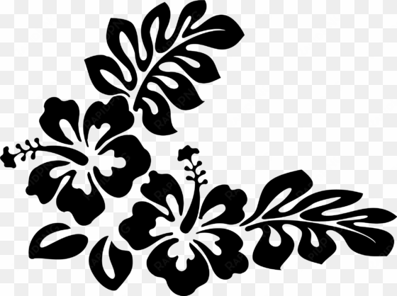 clip freeuse clip art transprent png free - hawaiian flower clip art black and white