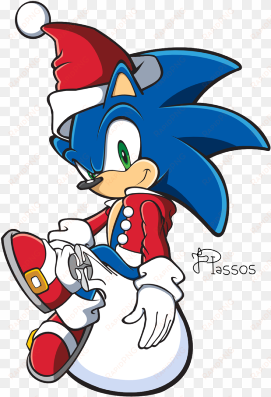 clip freeuse download the hedgehog christmas team style - sonic the hedgehog