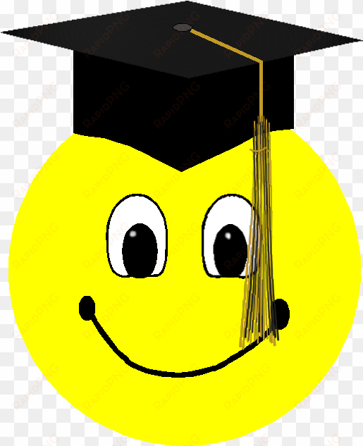 Clip Freeuse Smiley Face - Emojis Con Gorro De Graduacion transparent png image