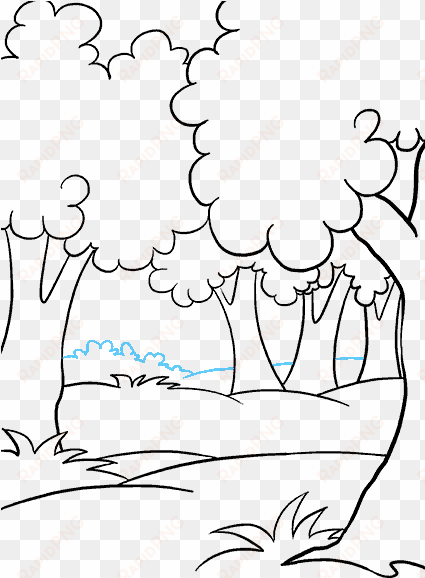 clip freeuse stock how to draw a cartoon forest in - drawing of a forest