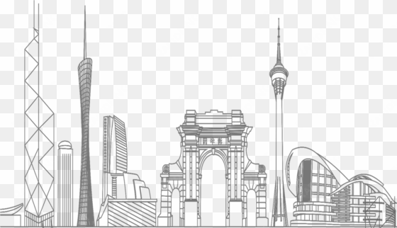 clip library black and white place of worship skyline - line drawings of city skylines