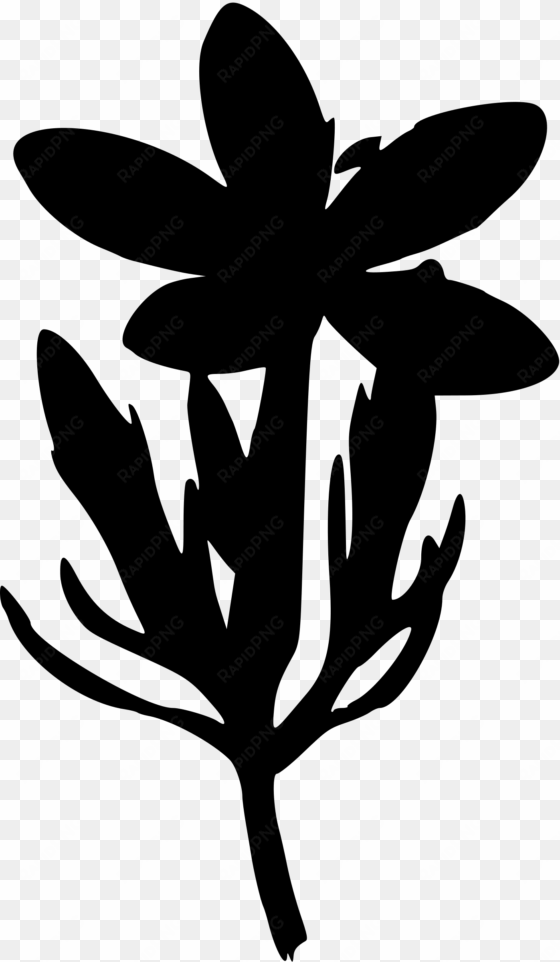 clipart - black transparent flower sillouhette