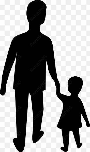 Clipart Child Silhouette - Parent And Child Holding Hands Clipart transparent png image