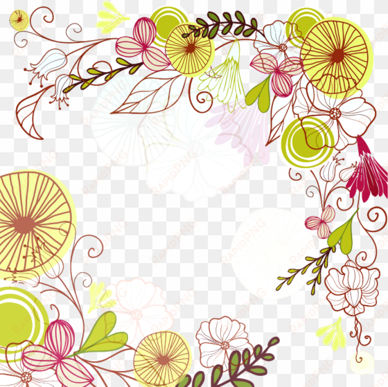 clipart floral corner border frame - flower