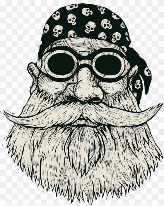 clipart freeuse adult punk rocker or mask with moustache - bearded biker drawing