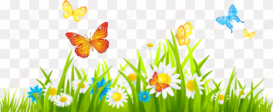 clipart freeuse download png hd of butterflies and - grass with flower clipart