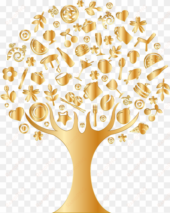 clipart freeuse library gold abstract no background - golden tree with leaf variety golden tree