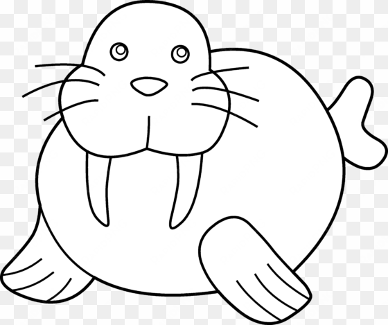 clipart info - walrus clipart black and white