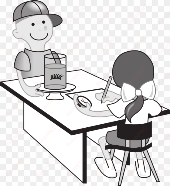 clipart kids at table doing experiment - assessing and reporting the classroom curriculum