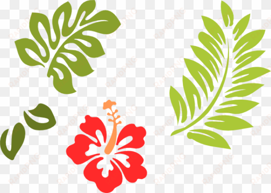 clipart leaves luau leaves - hibiscus clip art