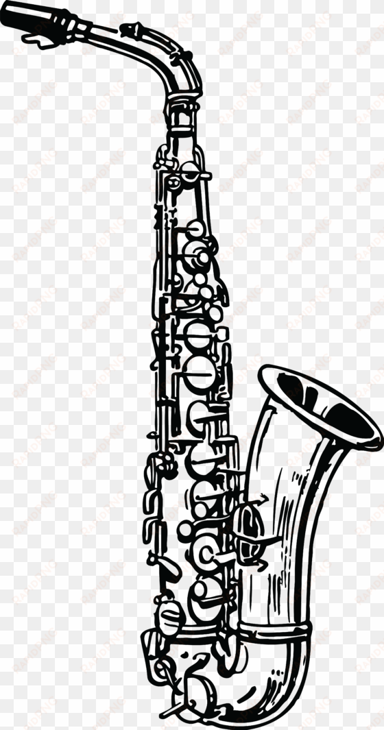 clipart library stock clarinet clipart saxophone - saxophone black and white