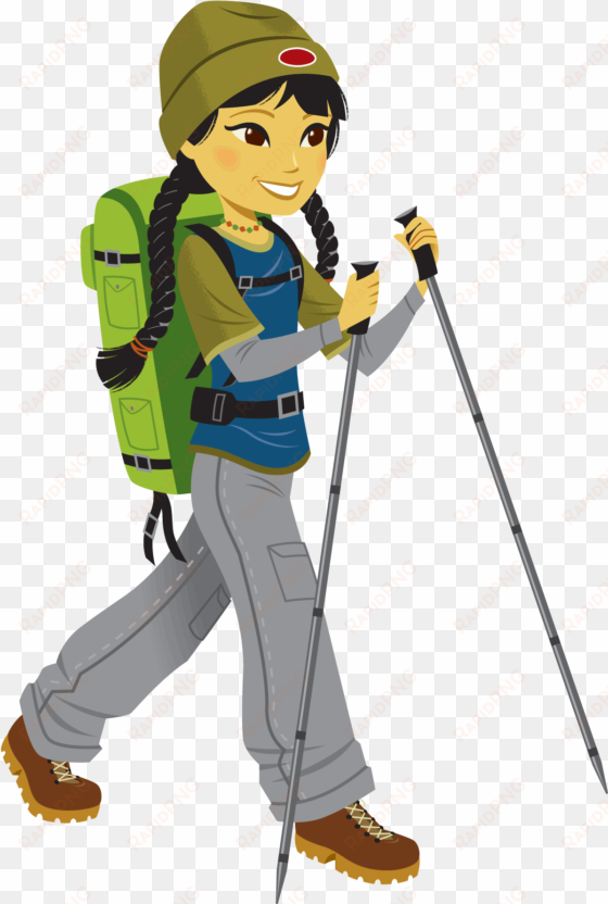 clipart library stock mountaineering art transprent - hiking person cartoon png
