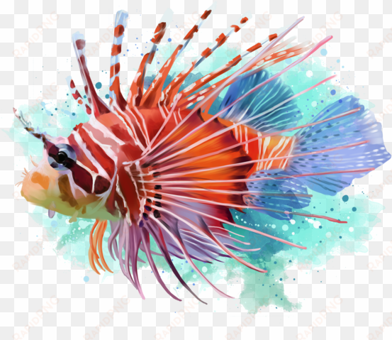 clipart library watercolor transprent png free - lionfish png