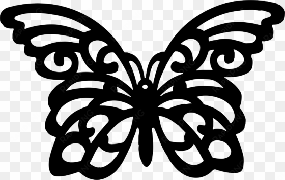 clipart line art big image png - silhouette of a butterfly