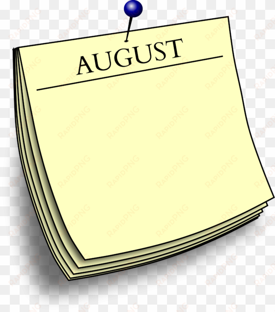 clipart monthly note august - post it note clip art