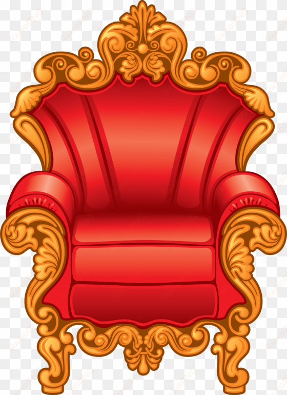 clipart of a red and gold royal king's throne chair - clip art throne