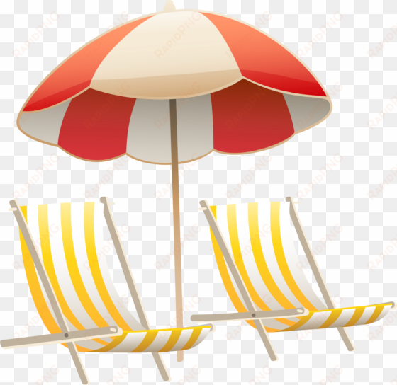 clipart png beach - beach chair and umbrella clip art