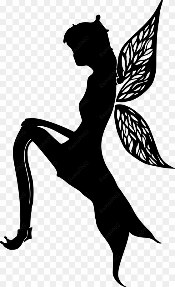 clipart sitting fairy silhouette variation png sitting - hada sin alas png