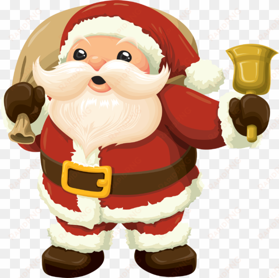 Clipart Stock Transparent Santa Kawaii - Santa Claus With Bell transparent png image