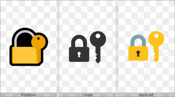 closed lock with key on various operating systems